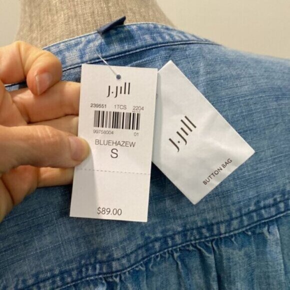 J Jill Denim Short Sleeve Relax fit top medium fit - Picture 10 of 14